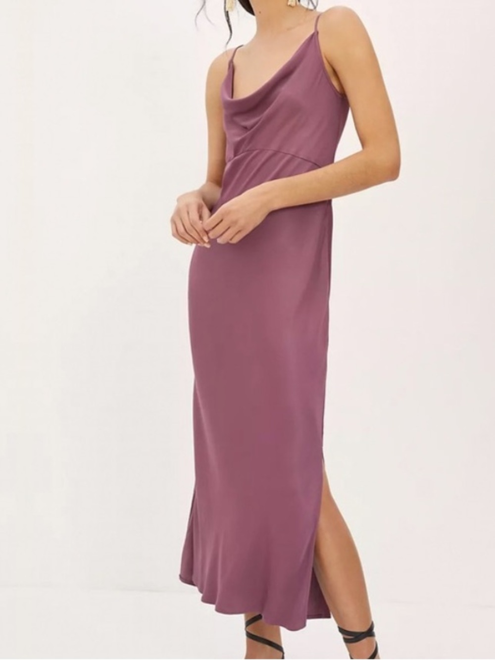 Anthropologie Mauve Slip Midi Dress